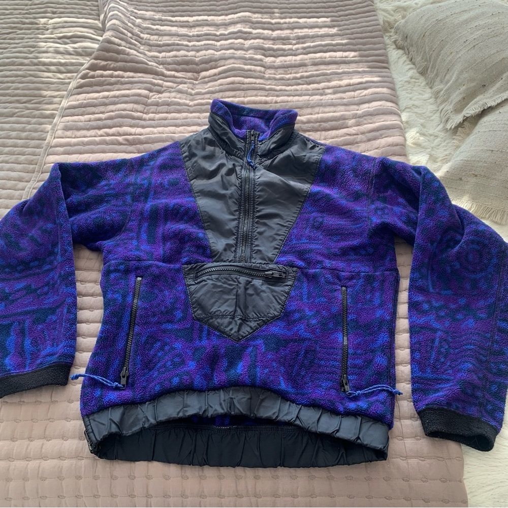REÍ Vintage 1/2 zip kangaroo pocket purple Small